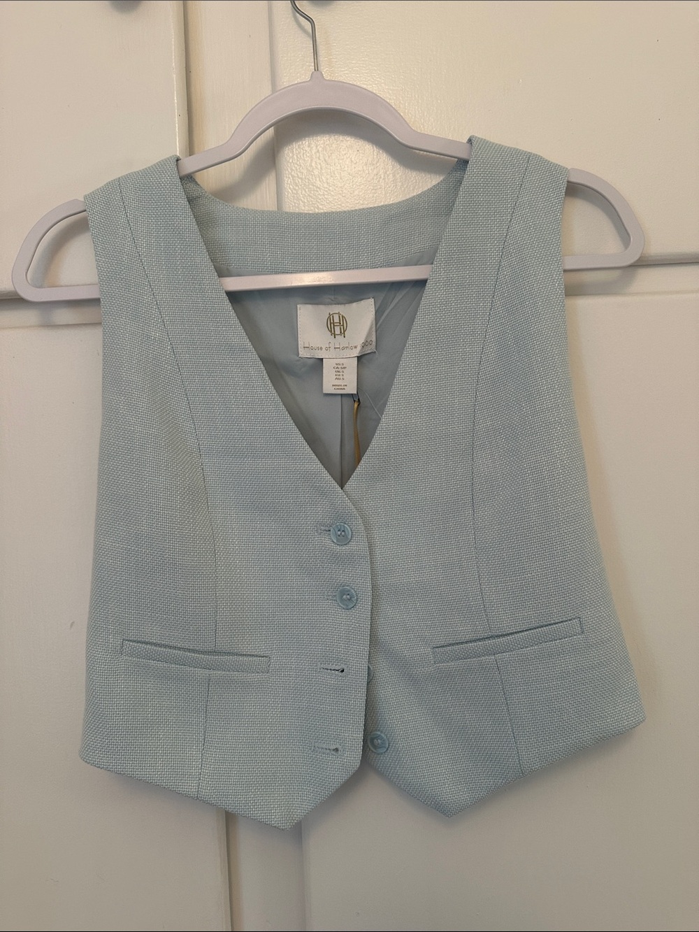 NWT House of Harlow Blue Vest Textured Tank Top